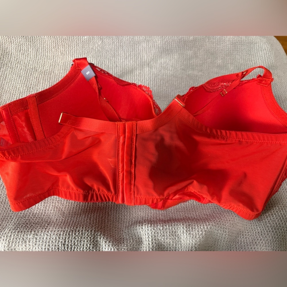 Cacique Boost Balconette Bra Red Lace 46D NWT Sexy Support - Picture 6 of 7